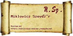 Miklovicz Szevér névjegykártya